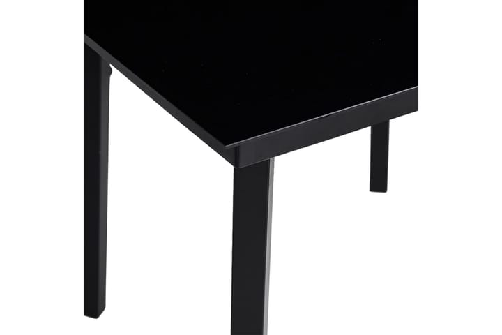 Puutarhan ruokapöytä musta 80x80x74 cm teräs ja lasi - Musta - Ruokapöytä terassille