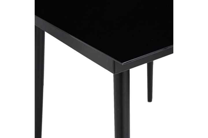 Puutarhan ruokapöytä musta 80x80x74 cm teräs ja lasi - Musta - Ruokapöytä terassille