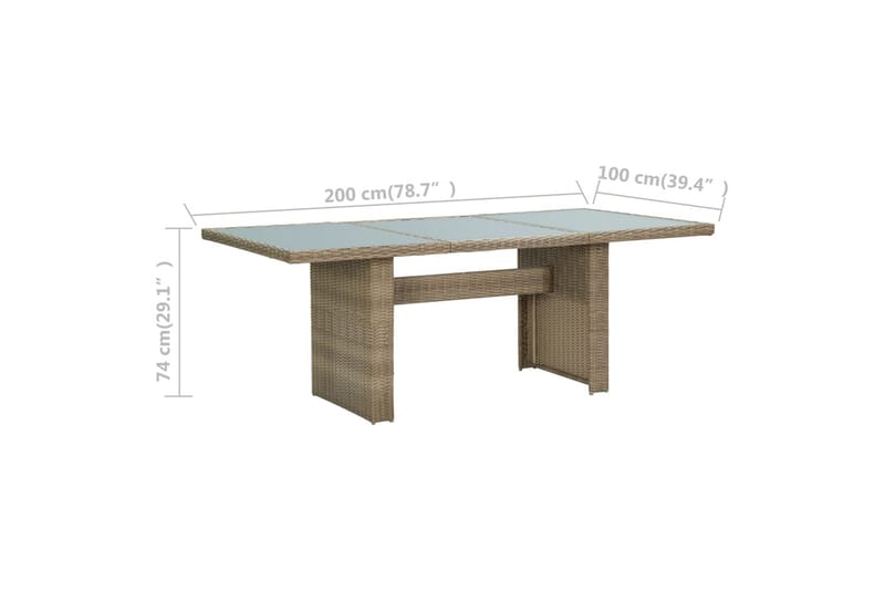 Puutarhan ruokapöytä ruskea 200x100x74 cm - Ruskea - Puutarhakalusteet - Terassipöydät - Ruokapöytä terassille