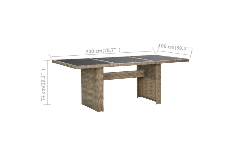 Puutarhan ruokapöytä ruskea 200x100x74 cm - Ruskea - Puutarhakalusteet - Terassipöydät - Ruokapöytä terassille