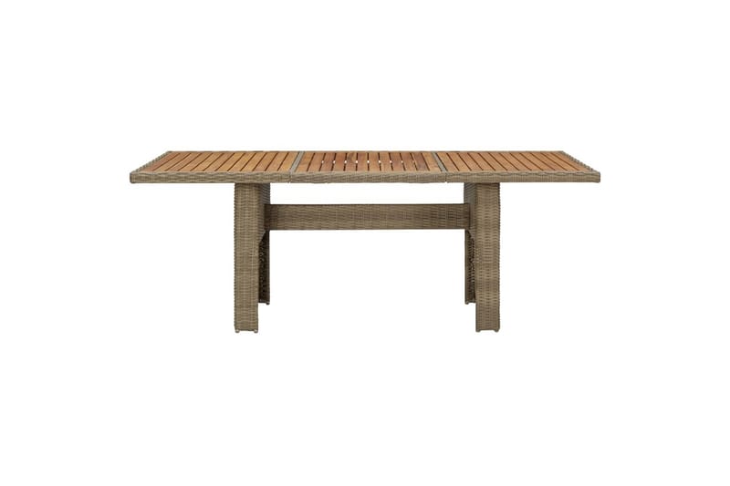 Puutarhan ruokapöytä ruskea 200x100x74 cm polyrottinki - Ruskea - Puutarhakalusteet - Terassipöydät - Ruokapöytä terassille