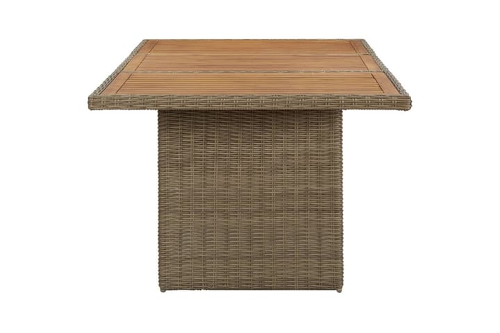 Puutarhan ruokapöytä ruskea 200x100x74 cm polyrottinki - Ruskea - Ruokapöytä terassille