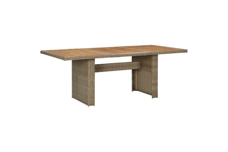 Puutarhan ruokapöytä ruskea 200x100x74 cm polyrottinki - Ruskea - Puutarhakalusteet - Terassipöydät - Ruokapöytä terassille