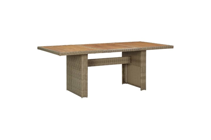 Puutarhan ruokapöytä ruskea 200x100x74 cm polyrottinki - Ruskea - Ruokapöytä terassille
