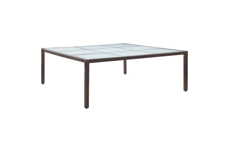 Puutarhan ruokapöytä ruskea 200x200x74 cm polyrottinki - Ruskea - Puutarhakalusteet - Terassipöydät - Ruokapöytä terassille