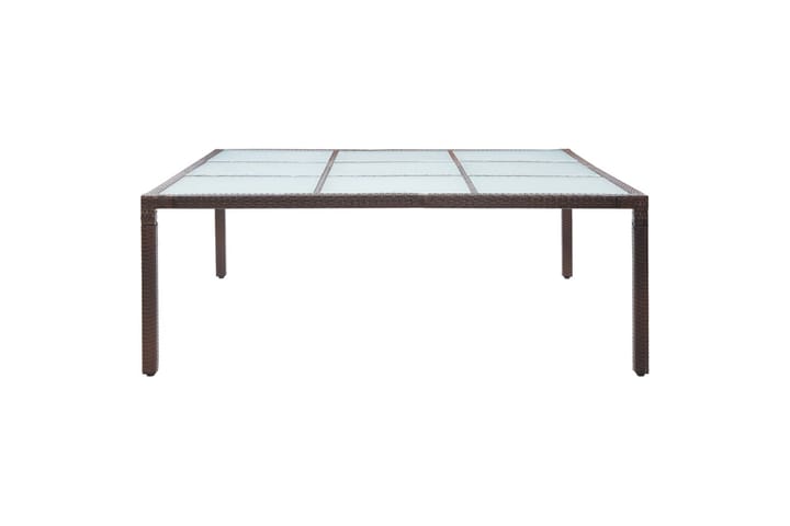 Puutarhan ruokapöytä ruskea 200x200x74 cm polyrottinki - Ruskea - Ruokapöytä terassille
