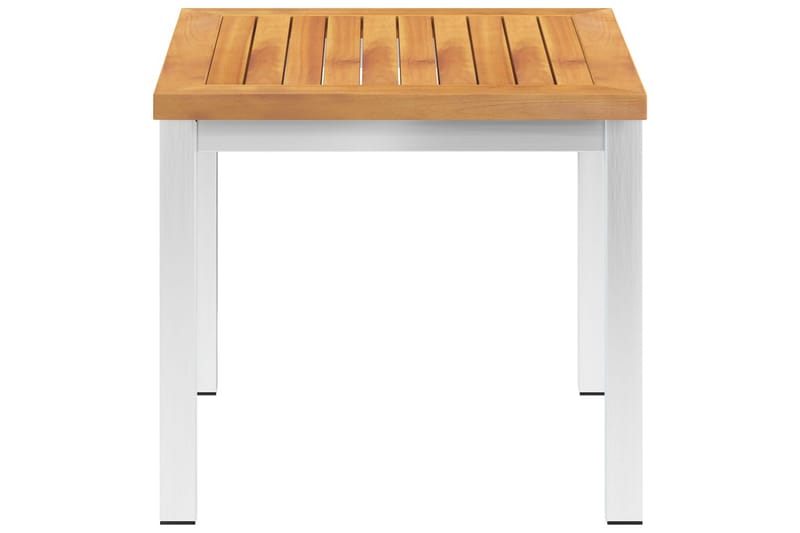Puutarhan sivupöytä 45x45x38cm akaasiapuu & teräs - Puutarhakalusteet - Terassipöydät - Ruokapöytä terassille