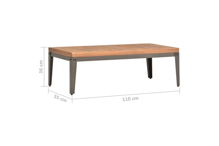 Puutarhan sohvapöytä 110x55x36 cm täysi akaasiapuu - Ruokapöytä terassille
