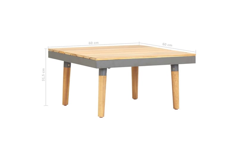 Puutarhan sohvapöytä 60x60x31,5 cm täysi akaasiapuu - Ruskea - Puutarhakalusteet - Terassipöydät - Ruokapöytä terassille
