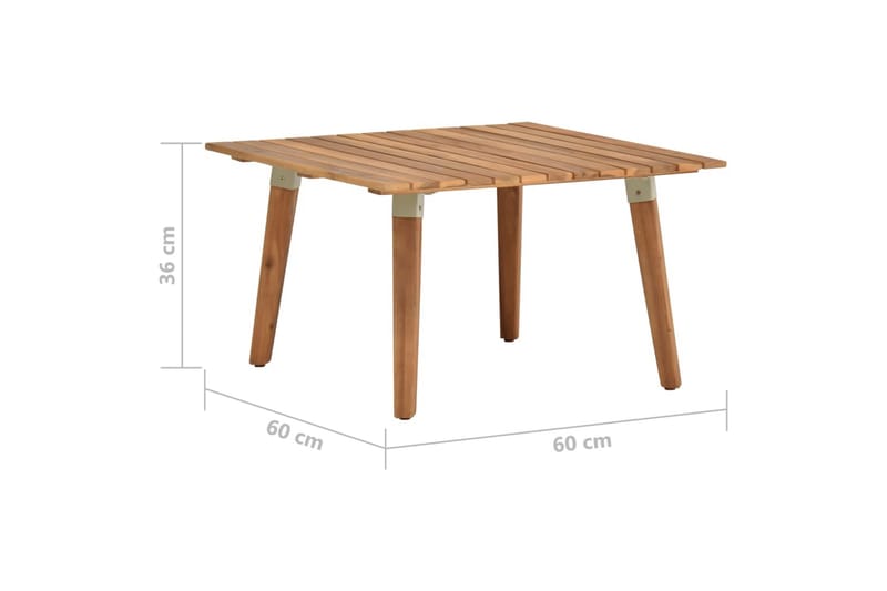 Puutarhan sohvapöytä 60x60x36 cm täysi akaasiapuu - Puutarhakalusteet - Terassipöydät - Ruokapöytä terassille