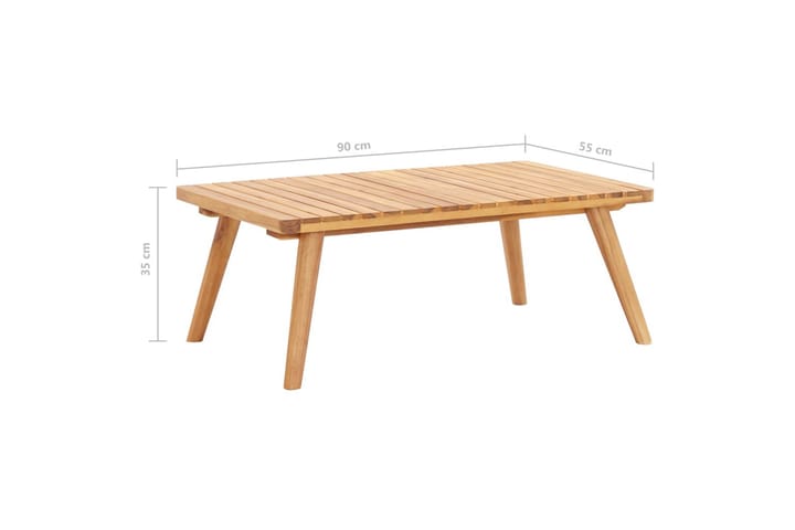 Puutarhan sohvapöytä 90x55x35 cm täysi akaasiapuu - Ruskea - Ruokapöytä terassille