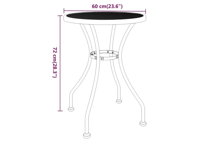 Puutarhapöytä Ã˜60x72 cm laajennettu metalliverkko antrasiit - Antrasiitti - Ruokapöytä terassille
