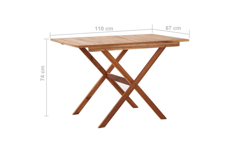 Puutarhapöytä 110x67x74 cm täysi akaasiapuu - Ruskea - Puutarhakalusteet - Terassipöydät - Ruokapöytä terassille