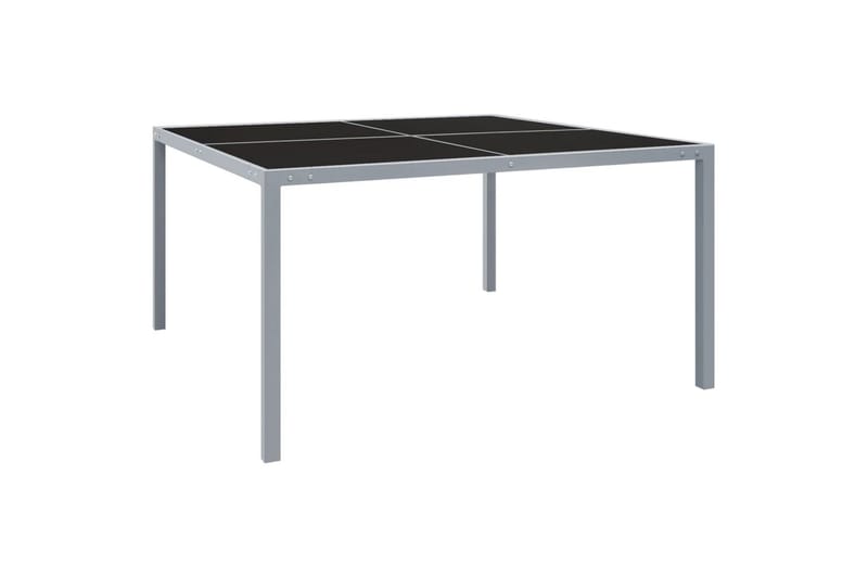 Puutarhapöytä 130x130x72 cm harmaa teräs ja lasi - Harmaa - Puutarhakalusteet - Terassipöydät - Ruokapöytä terassille
