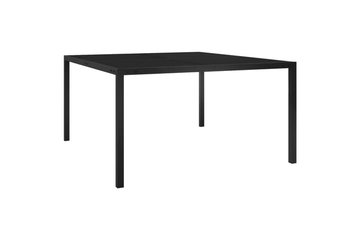 Puutarhapöytä 130x130x72 cm musta teräs ja lasi - Musta - Ruokapöytä terassille