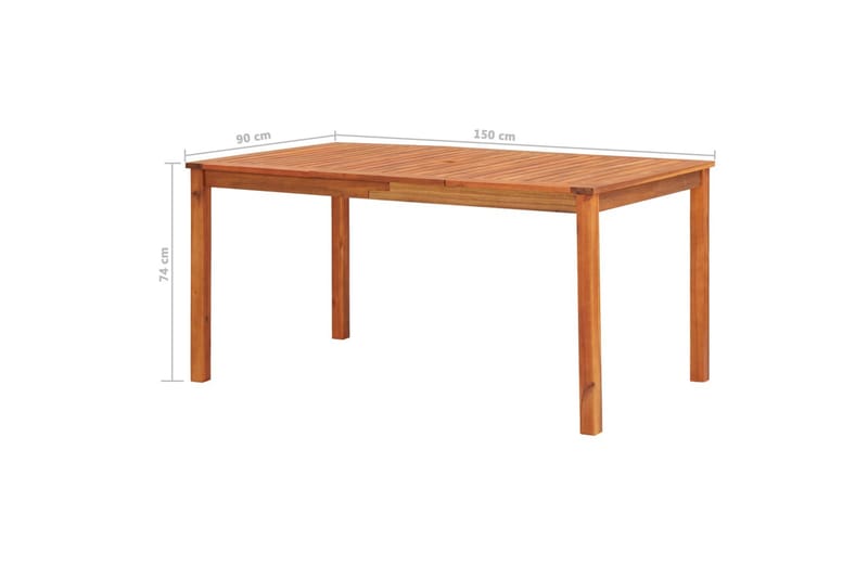 Puutarhapöytä 150x90x74 cm täysi akaasiapuu - Puutarhakalusteet - Terassipöydät - Ruokapöytä terassille