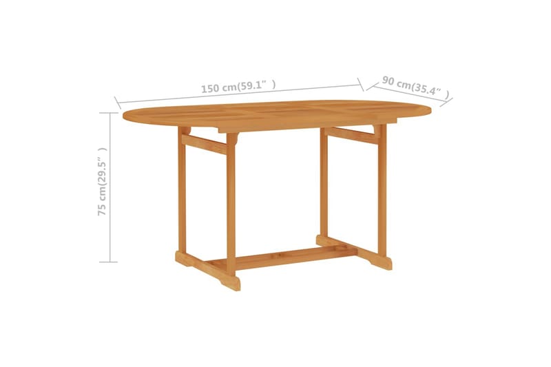 Puutarhapöytä 150x90x75 cm täysi tiikki - Puutarhakalusteet - Terassipöydät - Ruokapöytä terassille