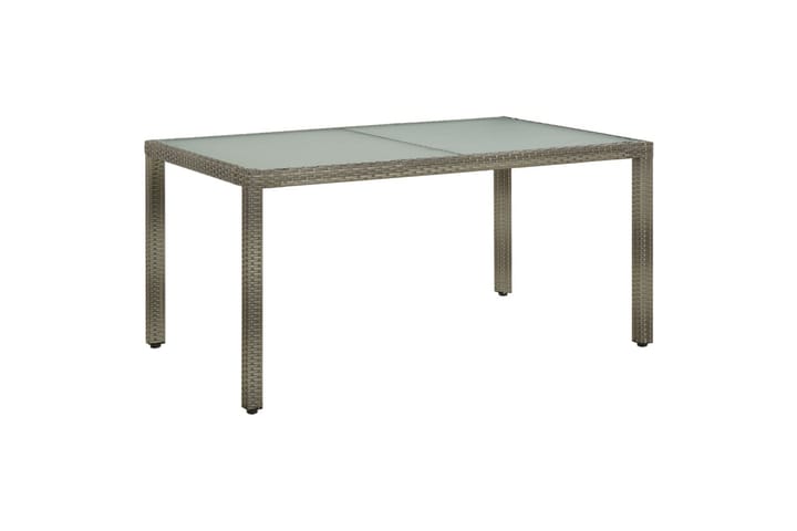 Puutarhapöytä 150x90x75cm karkaistu lasi ja polyrottinki har - Harmaa - Ruokapöytä terassille