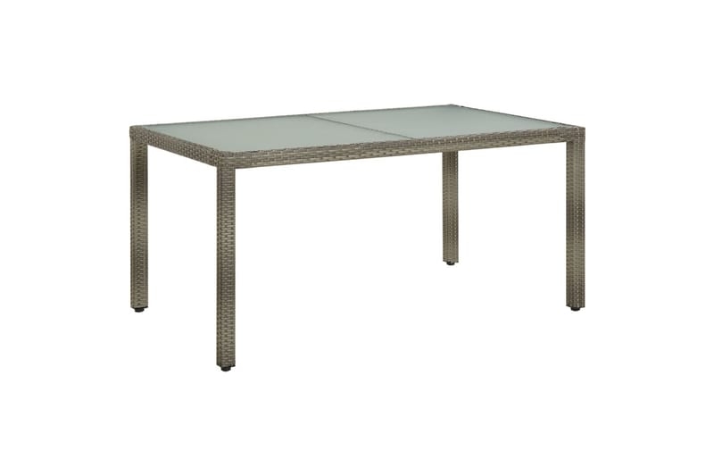 Puutarhapöytä 150x90x75cm karkaistu lasi ja polyrottinki har - Harmaa - Puutarhakalusteet - Terassipöydät - Ruokapöytä terassille