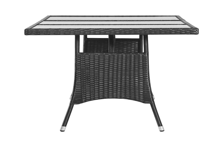 Puutarhapöytä 170x80x74 cm polyrottinki musta - Musta - Ruokapöytä terassille