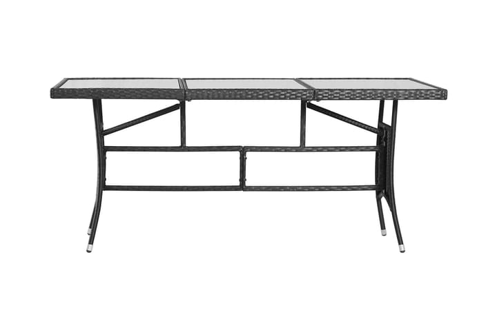 Puutarhapöytä 170x80x74 cm polyrottinki musta - Musta - Ruokapöytä terassille