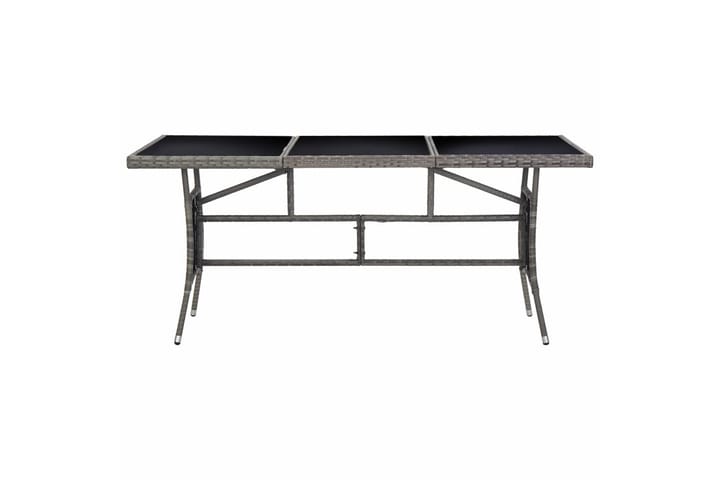 Puutarhapöytä 170x80x74 cm polyrottinki harmaa - Harmaa - Ruokapöytä terassille