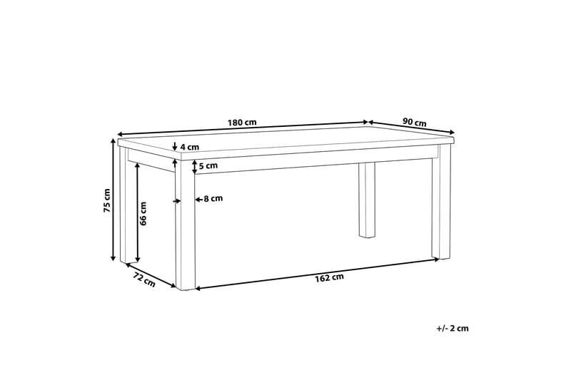 Puutarhapöytä 180 x 90 cm Harmaa OSTUNI - Harmaa - Puutarhakalusteet - Terassipöydät - Ruokapöytä terassille