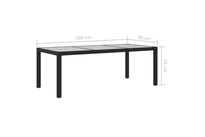 Puutarhapöytä 190x90x75 cm - Ruokapöytä terassille