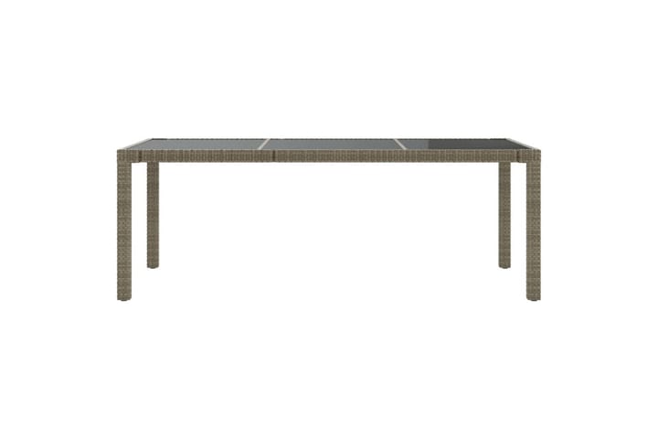 Puutarhapöytä 190x90x75cm karkaistu lasi ja polyrottinki har - Harmaa - Ruokapöytä terassille