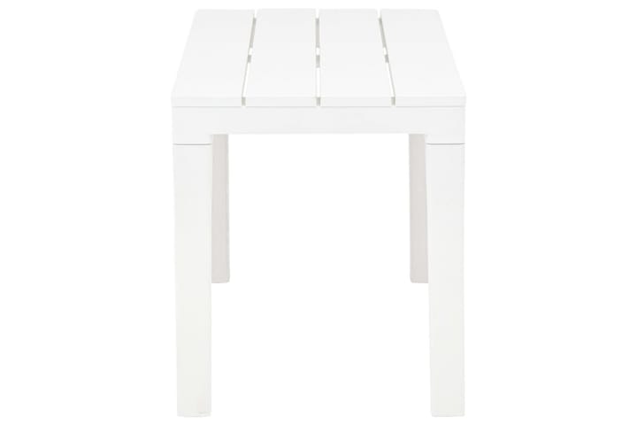 Puutarhapöytä 2 penkillä muovi valkoinen - Valkoinen - Ruokapöytä terassille