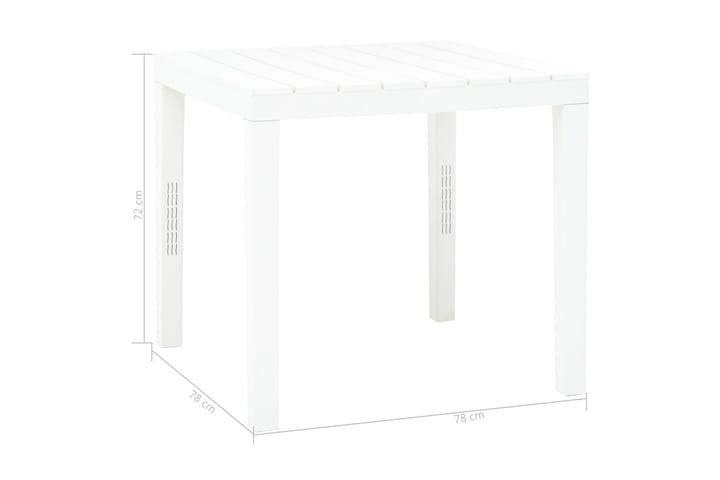 Puutarhapöytä 2 penkillä muovi valkoinen - Valkoinen - Ruokapöytä terassille