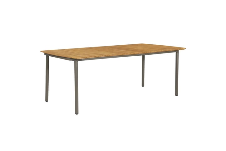 Puutarhapöytä 200x100x72 cm täysi akaasiapuu ja teräs - Ruskea - Ruokapöytä terassille