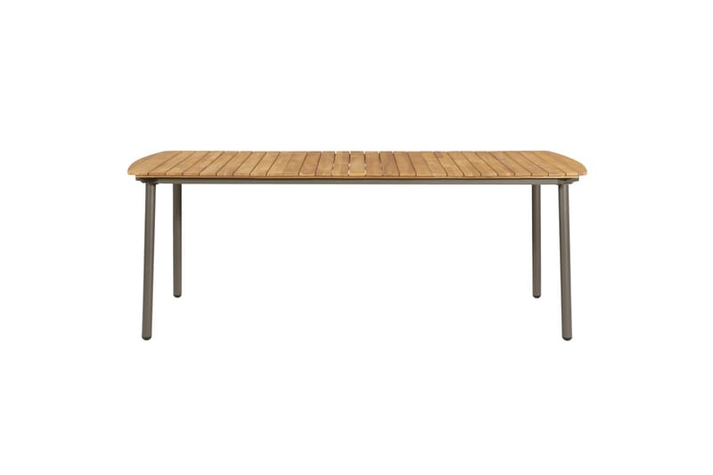 Puutarhapöytä 200x100x72 cm täysi akaasiapuu ja teräs - Ruskea - Puutarhakalusteet - Terassipöydät - Ruokapöytä terassille