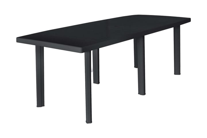 Puutarhapöytä 216x90x72 cm muovi antrasiitti - Antrasiitti - Ruokapöytä terassille