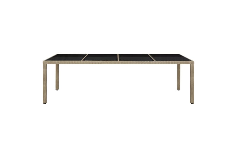 Puutarhapöytä 250x100x75 cm karkaistu lasi ja PE-rottinki be - Beige - Puutarhakalusteet - Terassipöydät - Ruokapöytä terassille