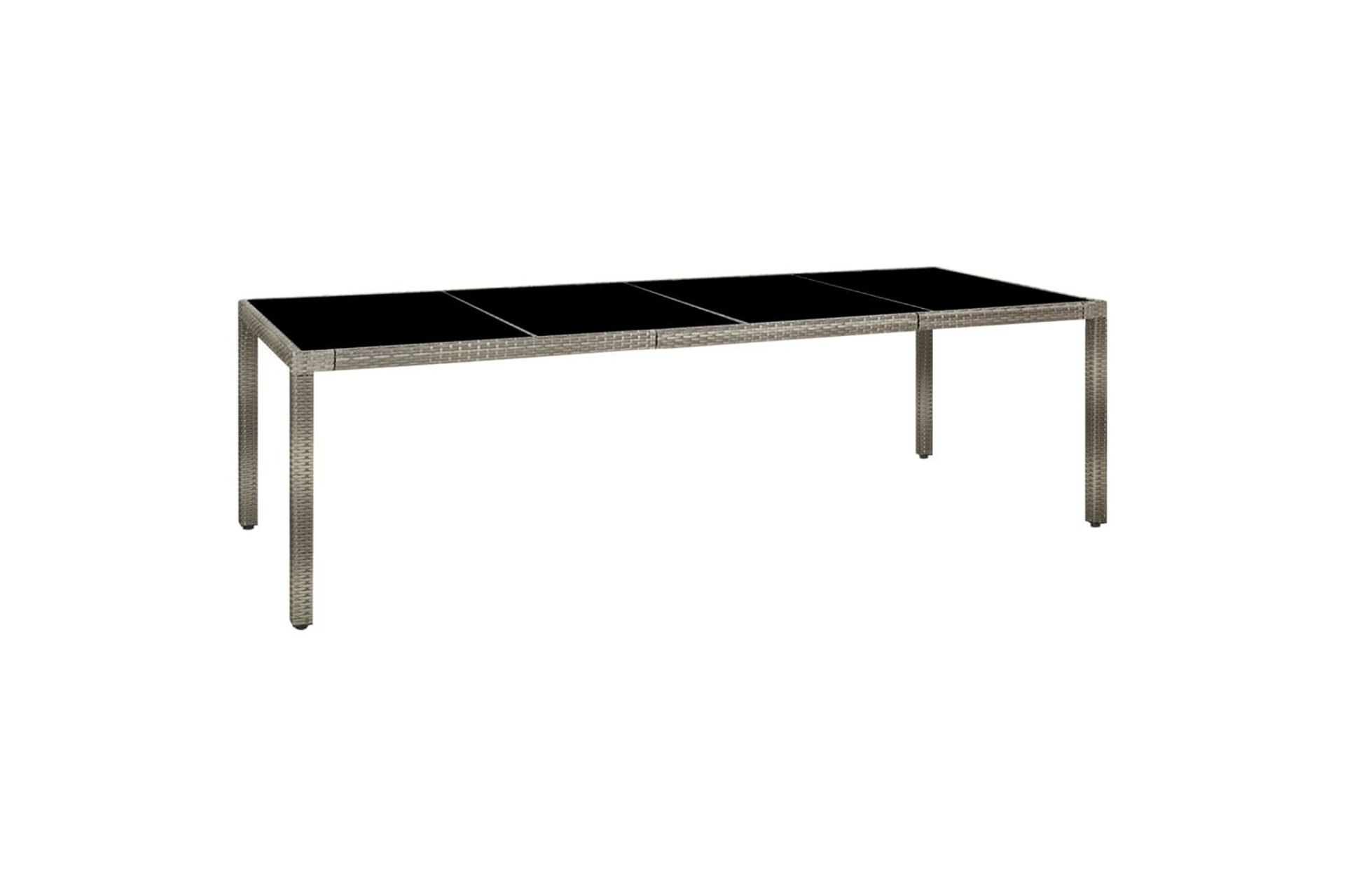 Puutarhapöytä 250x100x75cm karkaistu lasi ja polyrottinki ha - Harmaa - Puutarhakalusteet - Terassipöydät - Ruokapöytä terassille