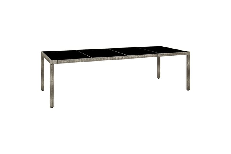 Puutarhapöytä 250x100x75cm karkaistu lasi ja polyrottinki ha - Harmaa - Puutarhakalusteet - Terassipöydät - Ruokapöytä terassille