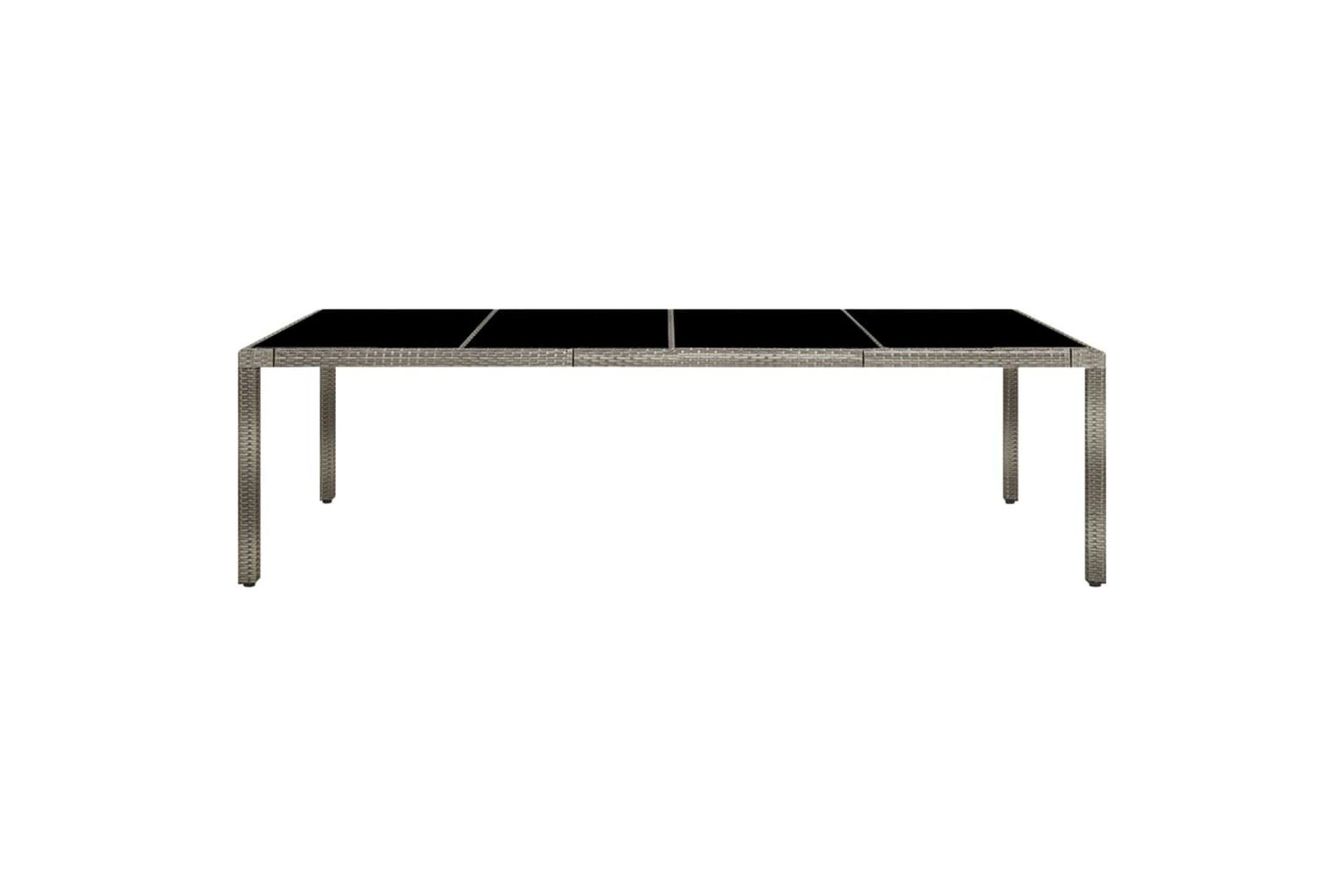Puutarhapöytä 250x100x75cm karkaistu lasi ja polyrottinki ha - Harmaa - Puutarhakalusteet - Terassipöydät - Ruokapöytä terassille