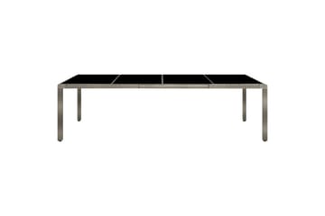 Puutarhapöytä 250x100x75cm karkaistu lasi ja polyrottinki ha - Harmaa - Puutarhakalusteet - Terassipöydät - Ruokapöytä terassille