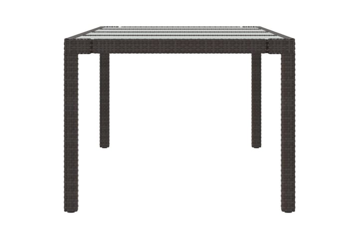 Puutarhapöytä 250x100x75cm karkaistu lasi ja polyrottinki ru - Ruskea - Ruokapöytä terassille