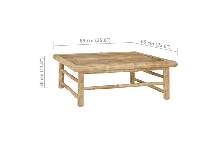 Puutarhapöytä 65x65x30 cm bambu - Ruokapöytä terassille