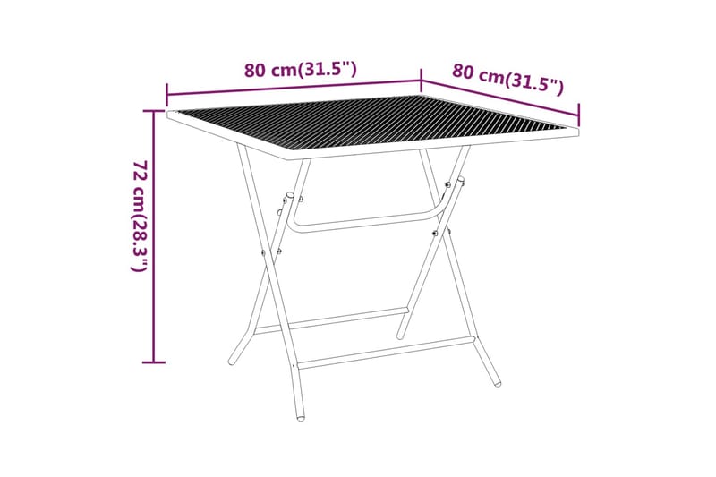 Puutarhapöytä 80x80x72 cm laajennettu metalliverkko antrasii - Antrasiitti - Ruokapöytä terassille