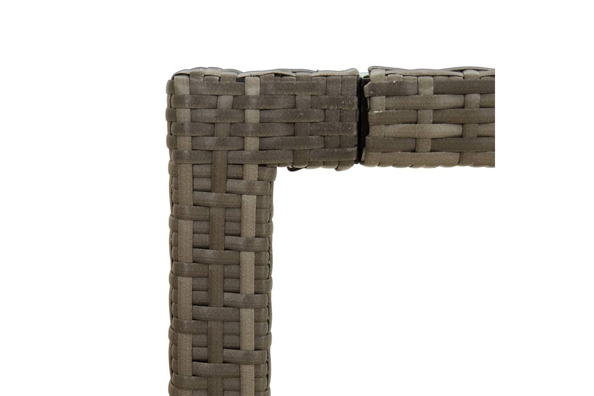 Puutarhapöytä 90x90x75 cm karkaistu lasi ja polyrottinki har - Harmaa - Puutarhakalusteet - Terassipöydät - Ruokapöytä terassille