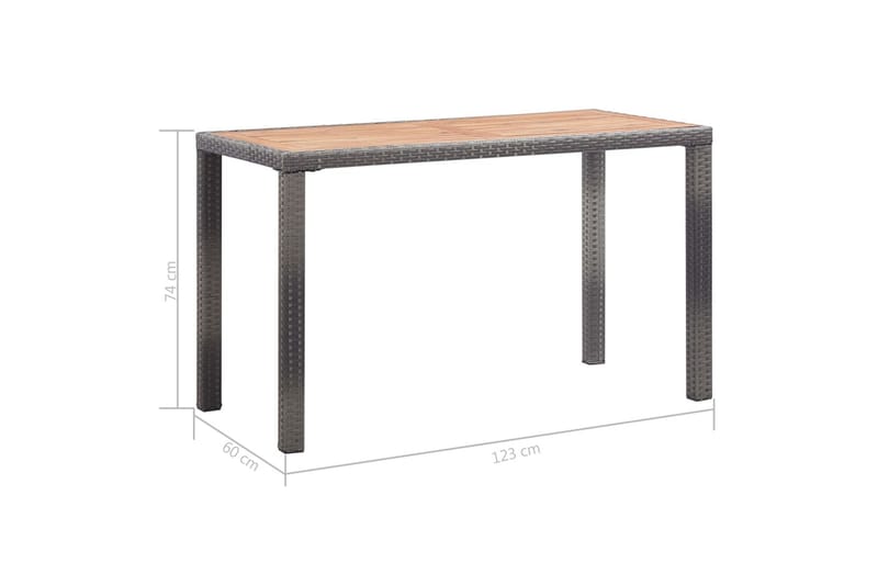 Puutarhapöytä antrasiitti & ruskea 123x60x74cm täysi akaasia - Antrasiitti - Puutarhakalusteet - Terassipöydät - Ruokapöytä terassille