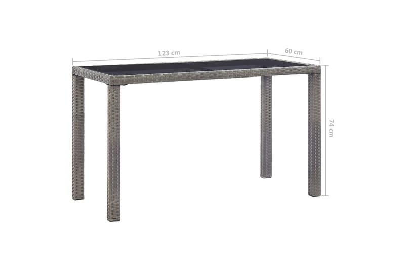 Puutarhapöytä antrasiitti 123x60x74 cm polyrottinki - Antrasiitti - Puutarhakalusteet - Terassipöydät - Ruokapöytä terassille