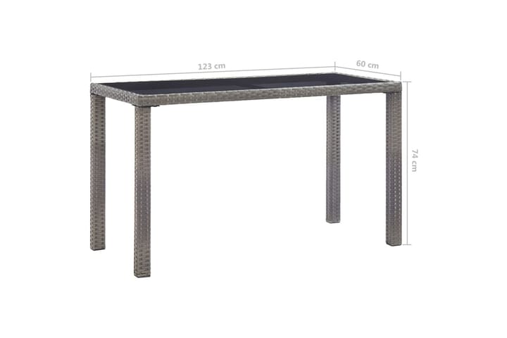 Puutarhapöytä antrasiitti 123x60x74 cm polyrottinki - Antrasiitti - Ruokapöytä terassille