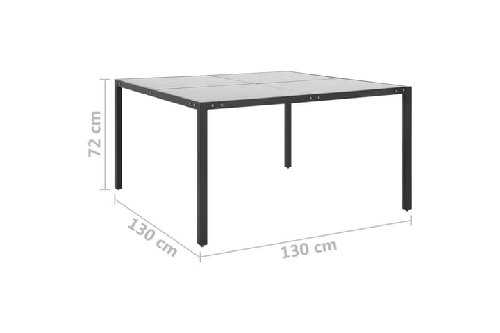 Puutarhapöytä antrasiitti 130x130x72 cm teräs ja lasi - Antrasiitti - Ruokapöytä terassille