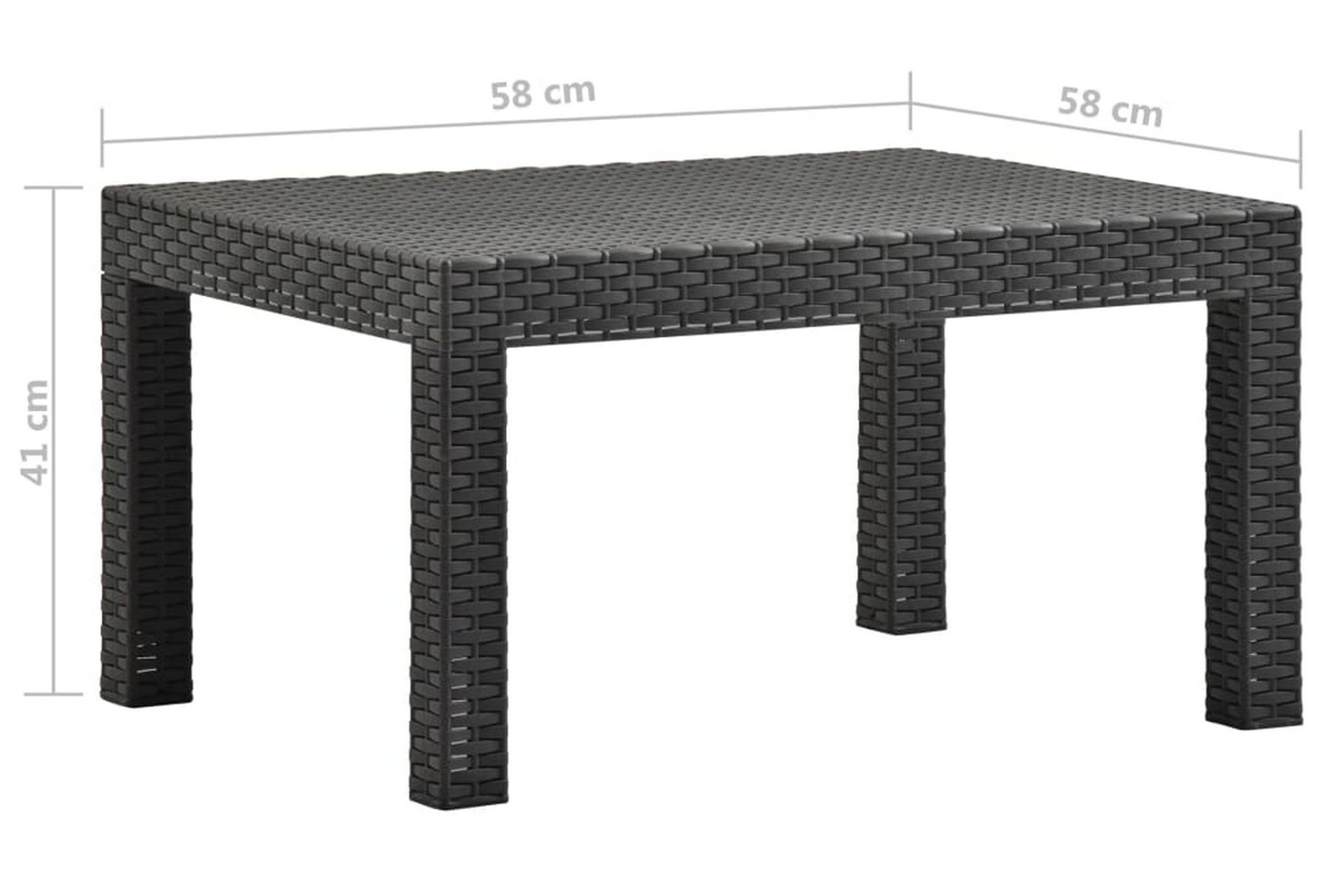 Puutarhapöytä antrasiitti 58x58x41 cm PP - Antrasiitti - Puutarhakalusteet - Terassipöydät - Ruokapöytä terassille