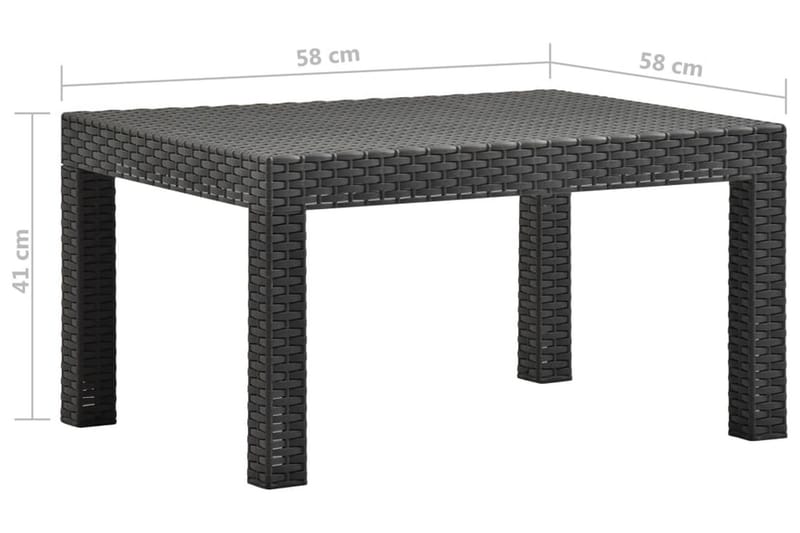 Puutarhapöytä antrasiitti 58x58x41 cm PP - Antrasiitti - Puutarhakalusteet - Terassipöydät - Ruokapöytä terassille