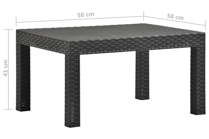 Puutarhapöytä antrasiitti 58x58x41 cm PP - Antrasiitti - Ruokapöytä terassille